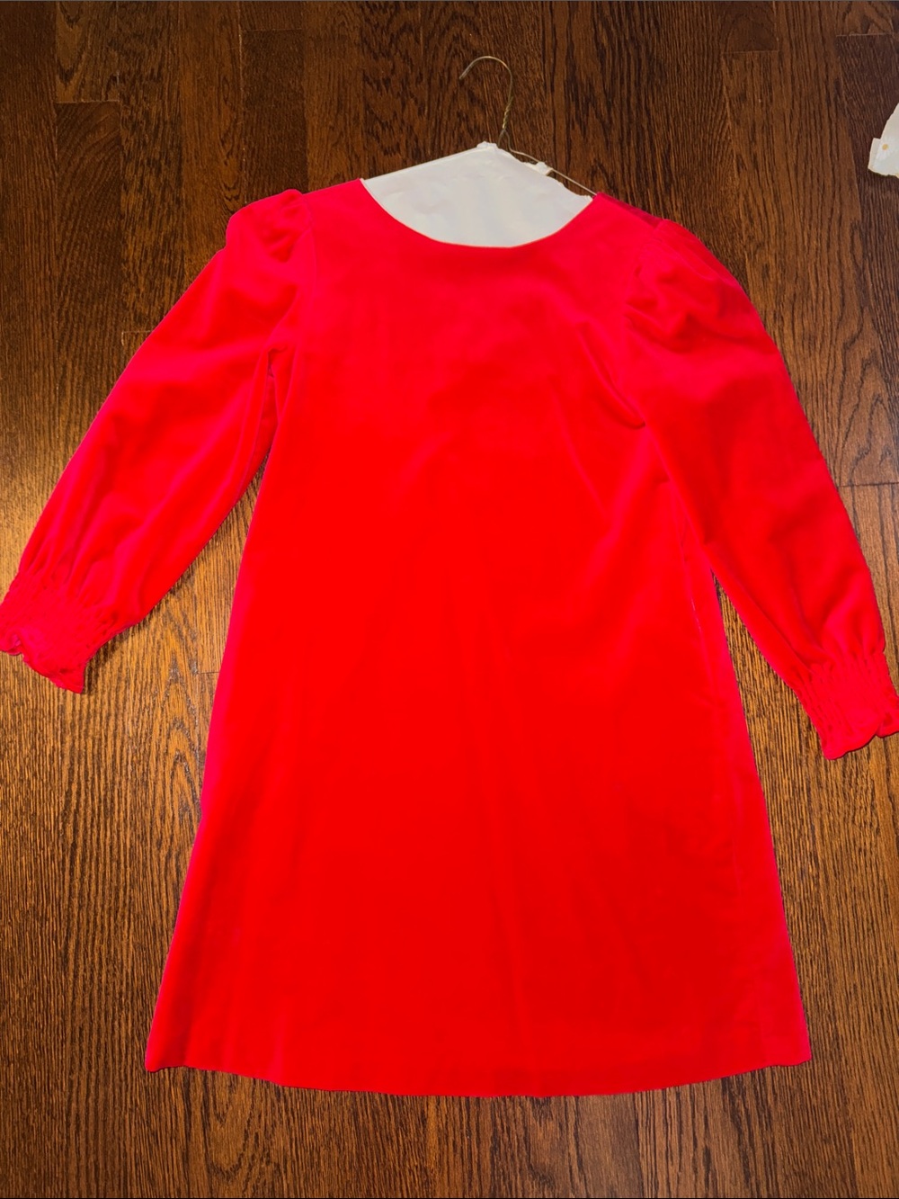 Gabby Girls' Red Long-Sleeve Velvet Dress